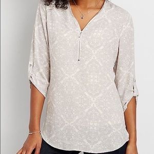 Maurices popover blouse 3/4 sleeve